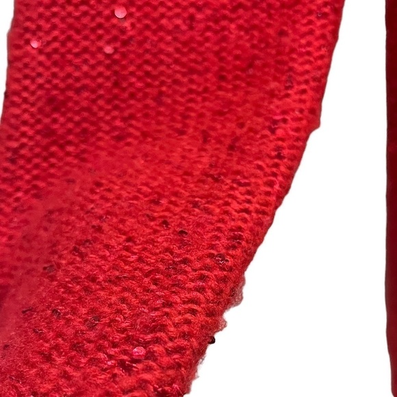 Laura Ashley Red Wool Blend Sequin Cardigan Sz S Valentine’s Day Date Night - Picture 6 of 11
